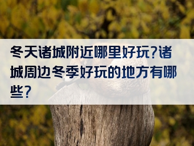冬天诸城附近哪里好玩？诸城周边冬季好玩的地方有哪些？