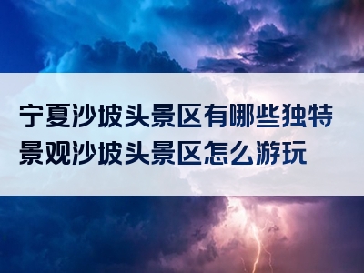 宁夏沙坡头景区有哪些独特景观沙坡头景区怎么游玩