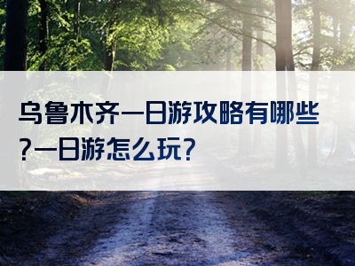 乌鲁木齐一日游攻略有哪些？一日游怎么玩？