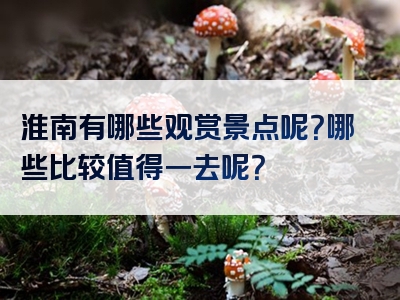 淮南有哪些观赏景点呢？哪些比较值得一去呢？