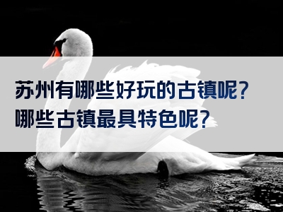 苏州有哪些好玩的古镇呢？哪些古镇最具特色呢？