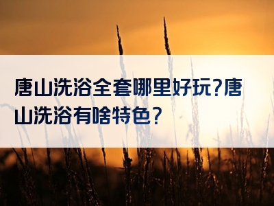 唐山洗浴全套哪里好玩？唐山洗浴有啥特色？