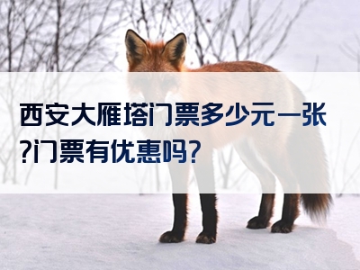 西安大雁塔门票多少元一张？门票有优惠吗？