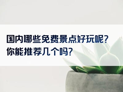 国内哪些免费景点好玩呢？你能推荐几个吗？