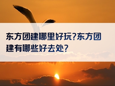 东方团建哪里好玩？东方团建有哪些好去处？