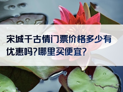 宋城千古情门票价格多少有优惠吗？哪里买便宜？