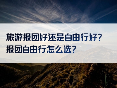 旅游报团好还是自由行好？报团自由行怎么选？