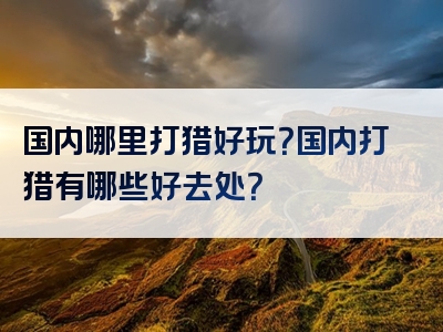国内哪里打猎好玩？国内打猎有哪些好去处？