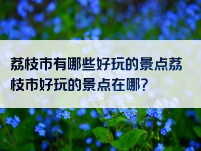 荔枝市有哪些好玩的景点荔枝市好玩的景点在哪？