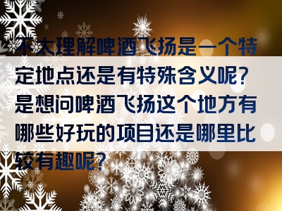 不太理解啤酒飞扬是一个特定地点还是有特殊含义呢？是想问啤酒飞扬这个地方有哪些好玩的项目还是哪里比较有趣呢？