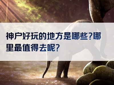 神户好玩的地方是哪些？哪里最值得去呢？
