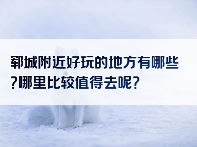 郓城附近好玩的地方有哪些？哪里比较值得去呢？