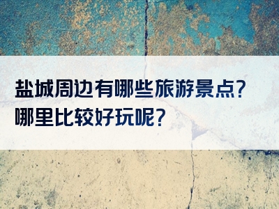 盐城周边有哪些旅游景点？哪里比较好玩呢？