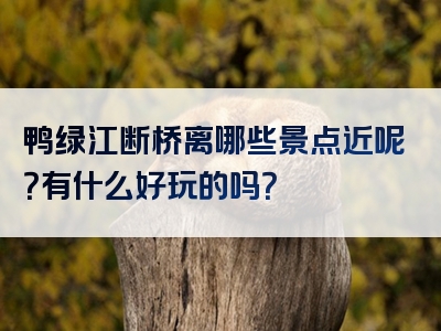 鸭绿江断桥离哪些景点近呢？有什么好玩的吗？