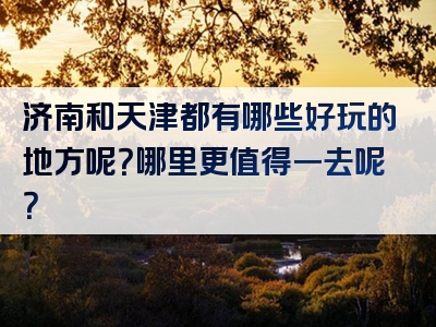 济南和天津都有哪些好玩的地方呢？哪里更值得一去呢？