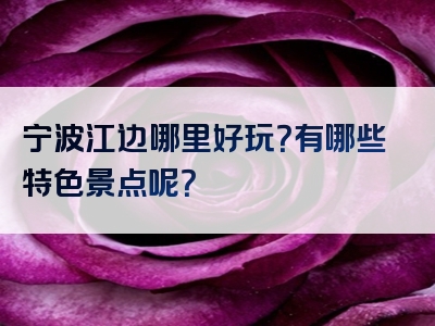 宁波江边哪里好玩？有哪些特色景点呢？