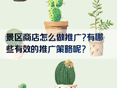 景区商店怎么做推广？有哪些有效的推广策略呢？
