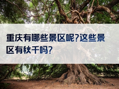 重庆有哪些景区呢？这些景区有秋千吗？