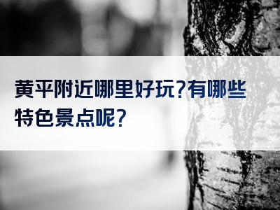黄平附近哪里好玩？有哪些特色景点呢？
