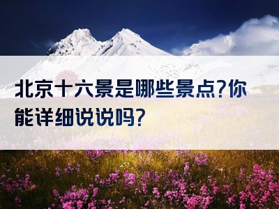 北京十六景是哪些景点？你能详细说说吗？