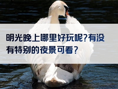明光晚上哪里好玩呢？有没有特别的夜景可看？