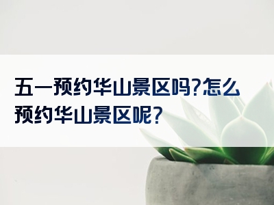五一预约华山景区吗？怎么预约华山景区呢？
