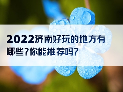 2022济南好玩的地方有哪些？你能推荐吗？