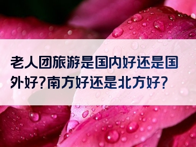 老人团旅游是国内好还是国外好？南方好还是北方好？