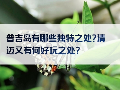 普吉岛有哪些独特之处？清迈又有何好玩之处？