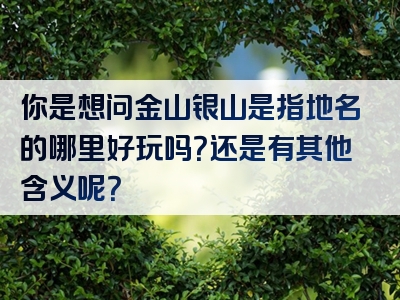 你是想问金山银山是指地名的哪里好玩吗？还是有其他含义呢？