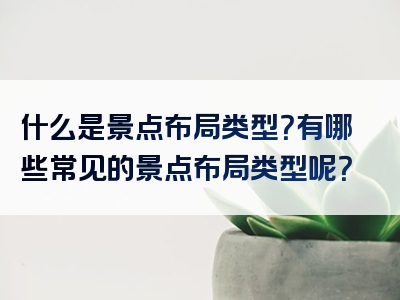 什么是景点布局类型？有哪些常见的景点布局类型呢？