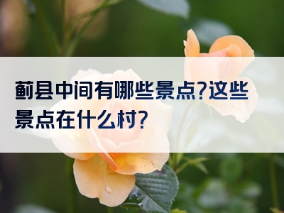 蓟县中间有哪些景点？这些景点在什么村？