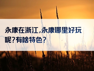 永康在浙江，永康哪里好玩呢？有啥特色？