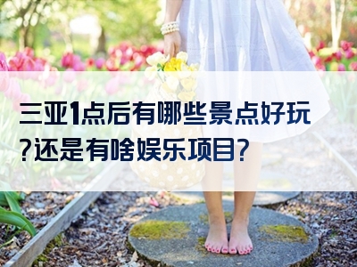 三亚1点后有哪些景点好玩？还是有啥娱乐项目？