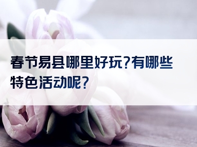 春节易县哪里好玩？有哪些特色活动呢？