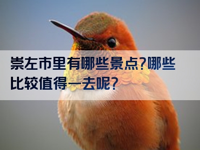 崇左市里有哪些景点？哪些比较值得一去呢？