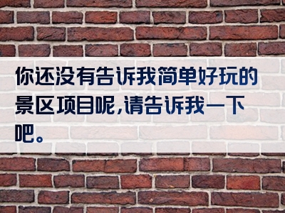 你还没有告诉我简单好玩的景区项目呢，请告诉我一下吧。