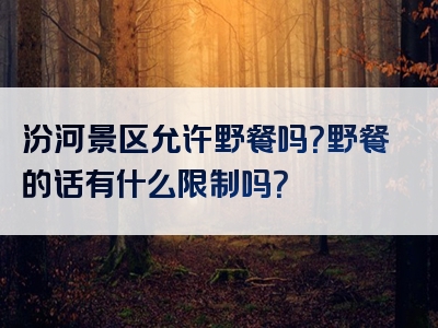 汾河景区允许野餐吗？野餐的话有什么限制吗？