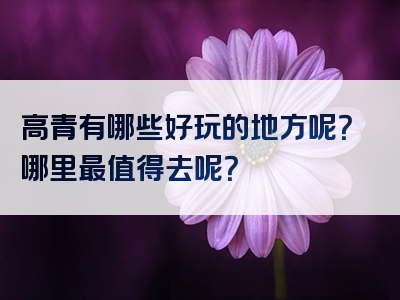 高青有哪些好玩的地方呢？哪里最值得去呢？