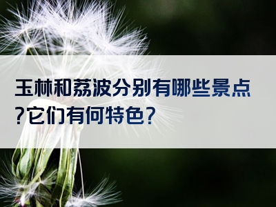 玉林和荔波分别有哪些景点？它们有何特色？