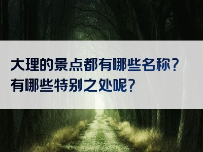大理的景点都有哪些名称？有哪些特别之处呢？