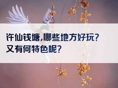 许仙钱塘，哪些地方好玩？又有何特色呢？