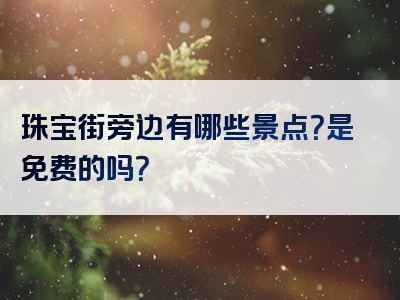 珠宝街旁边有哪些景点？是免费的吗？