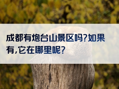 成都有炮台山景区吗？如果有，它在哪里呢？