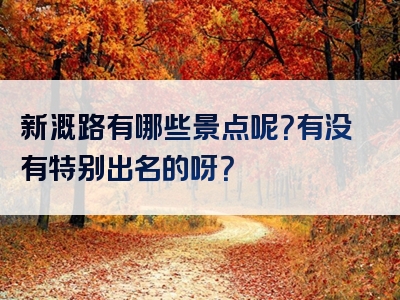 新溉路有哪些景点呢？有没有特别出名的呀？