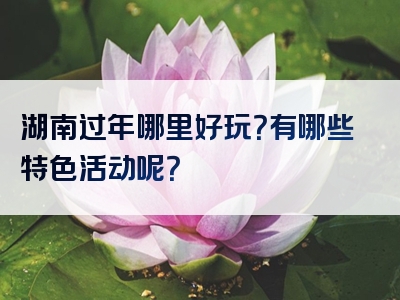 湖南过年哪里好玩？有哪些特色活动呢？
