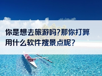 你是想去旅游吗？那你打算用什么软件搜景点呢？