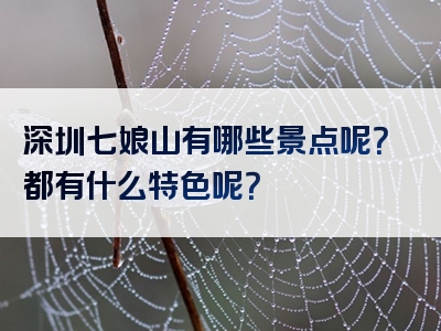 深圳七娘山有哪些景点呢？都有什么特色呢？