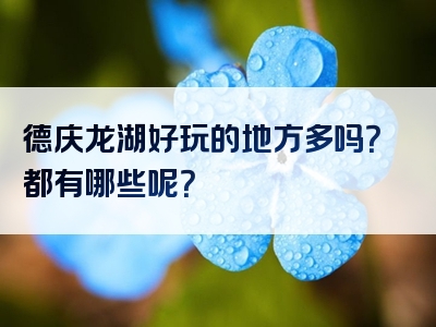 德庆龙湖好玩的地方多吗？都有哪些呢？