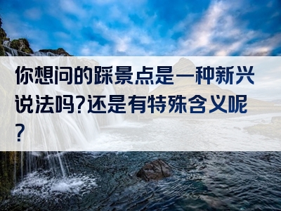 你想问的踩景点是一种新兴说法吗？还是有特殊含义呢？